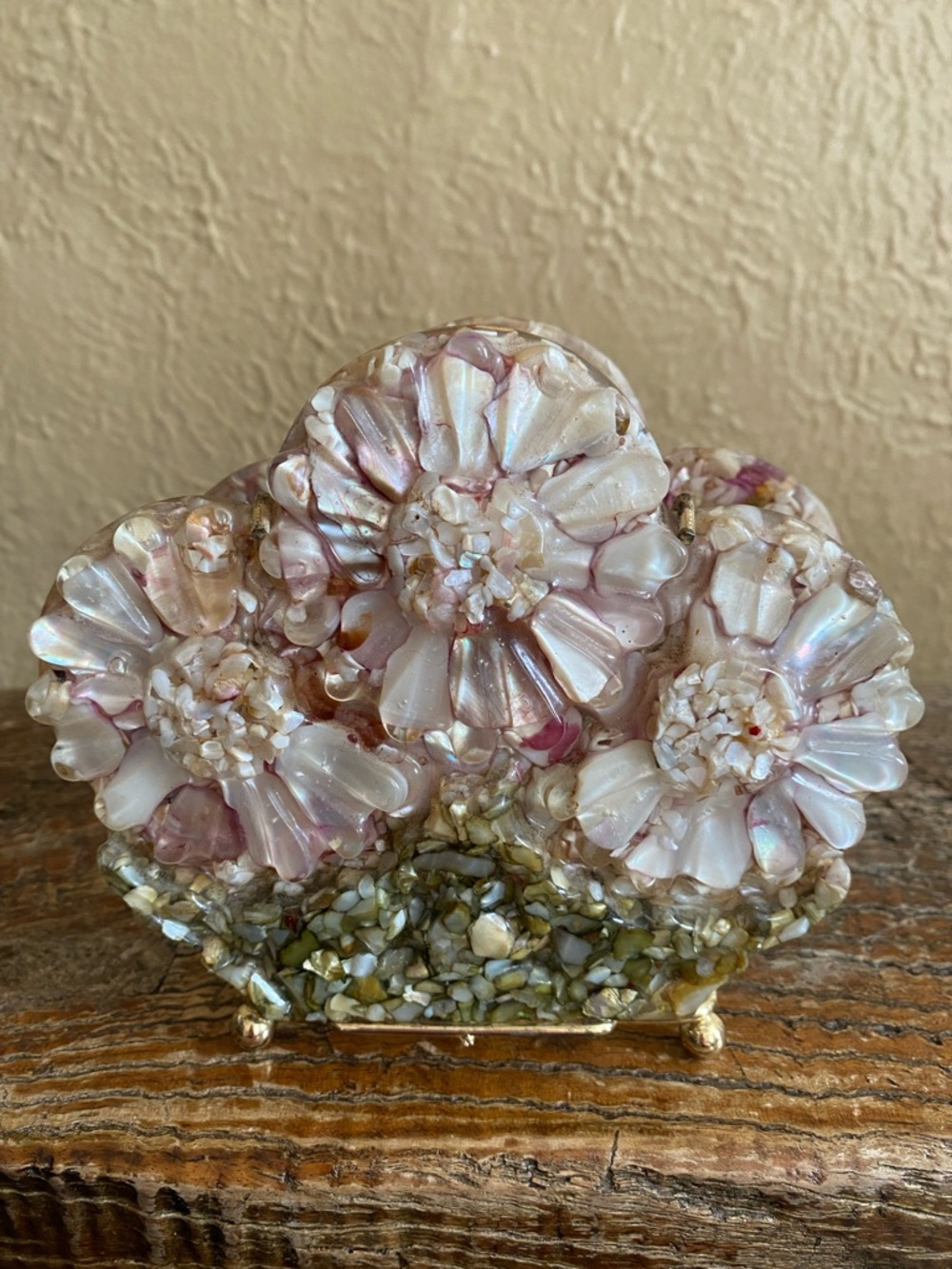 💐Rare 1960’s Vintage💐Abalone Shell & Lucite Napkin Holder - Picture 14 of 14